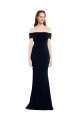 Cheap Sleeveless Off the Shoulder Stretch Crepe Dark Navy Long Formal Dresses Canada