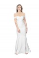 Cheap Sleeveless Off the Shoulder Stretch Crepe Ivory Long Formal Dress Canada
