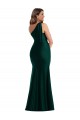 Cheap Sleeveless One Shoulder Silky Satin Ever Green Long Formal Plus Size Formal Dress Canada