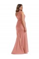 Cheap Sleeveless One Shoulder Silky Satin Georgia Peach Long Black Tie Plus Size Formal Dress Canada