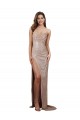 Cheap Sleeveless Scoop Neck Sequin Champagne Long Formal Dress Canada