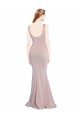 Cheap Cap Sleeves Scoop Neck Stretch Crepe Dusty Pink Long Formal Dress Canada