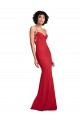 Cheap Sleeveless Spaghetti Straps Stretch Crepe Red Long Formal Dress Canada