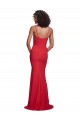 Cheap Sleeveless Spaghetti Straps Stretch Crepe Red Long Formal Dress Canada
