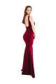Cheap Sleeveless Square Neck Stretch Crepe Burgundy Long Formal Dress Canada