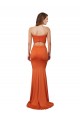 Cheap Sleeveless Strapless Spandex Orange Long Formal Dress Canada