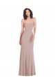 Cheap Sleeveless Strapless Stretch Crepe Dusty Pink Long Formal Dress Canada
