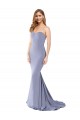 Cheap Sleeveless Strapless Stretch Crepe Smoke Blue Long Formal Dress Canada
