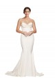 Cheap Sleeveless Strapless Stretch Satin Ivory Sweep Train Formal Dress Canada