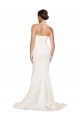 Cheap Sleeveless Strapless Stretch Satin Ivory Sweep Train Formal Dress Canada