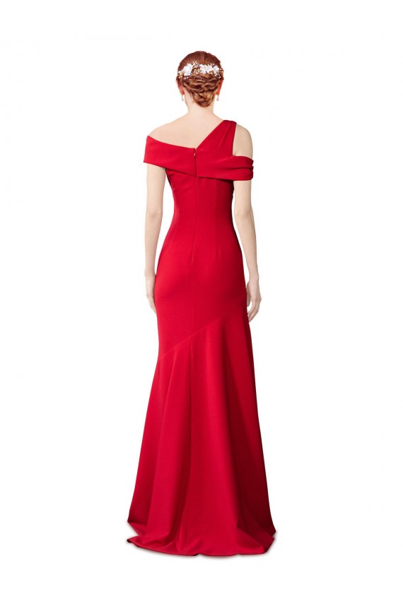 Cheap Sleeveless Stretch Crepe Red Long Formal Dress Canada