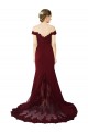 Cheap Sleeveless Sweetheart Stretch Crepe & Lace Burgundy Gold Sweep Train Formal Dress Canada