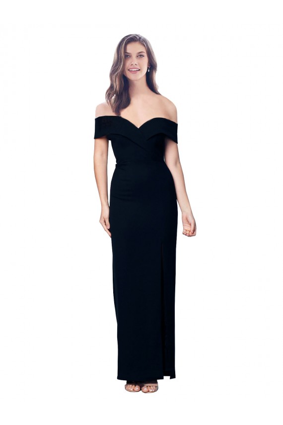 Cheap Sleeveless Sweetheart Stretch Crepe Black Long Formal Dresses Canada