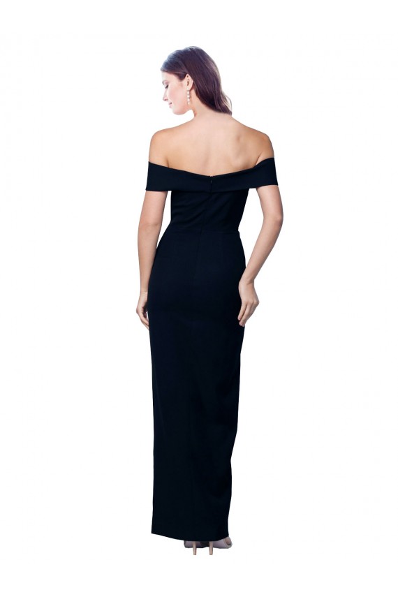 Cheap Sleeveless Sweetheart Stretch Crepe Black Long Formal Dresses Canada