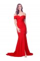 Cheap Sleeveless Sweetheart Stretch Crepe Red Long Formal Dresses Canada