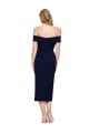 Cheap Sleeveless Sweetheart Stretch Crepe Dark Navy Midi Length Formal Dress Canada
