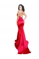 Cheap Sleeveless Sweetheart Stretch Satin Red Long Formal Dress Canada