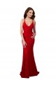 Cheap Sleeveless V-Neck Lace Red Long Formal Dress Canada