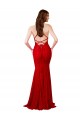 Cheap Sleeveless V-Neck Lace Red Long Formal Dress Canada