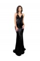 Cheap Sleeveless V-Neck Sequin Black Long Black Tie Formal Dress Canada