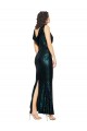 Cheap Sleeveless V-Neck Sequin Dark Green Long Formal Dress Canada