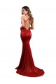 Cheap Sleeveless V-Neck Sequin Red Long Formal Dress Canada