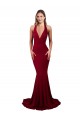 Cheap Sleeveless V-Neck Spandex Burgundy Long Formal Dress Canada
