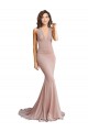 Cheap Sleeveless V-Neck Spandex Dusty Pink Long Formal Dress Canada