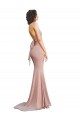 Cheap Sleeveless V-Neck Spandex Dusty Pink Long Formal Dress Canada