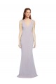 Cheap Sleeveless V-Neck Stretch Crepe Arctic Lilac Long Formal Dress Canada