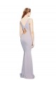 Cheap Sleeveless V-Neck Stretch Crepe Arctic Lilac Long Formal Dress Canada