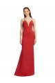 Cheap Sleeveless V-Neck Stretch Crepe Red Long Formal Dress Canada
