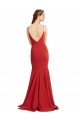 Cheap Sleeveless V-Neck Stretch Crepe Red Long Formal Dress Canada