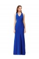 Cheap Sleeveless V-Neck Stretch Crepe Royal Blue Long Formal Dresses Canada