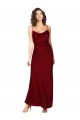 Cheap Sleeveless Cowl Neck Silky Satin Burgundy Long Black Tie Formal Dress Canada