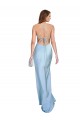 Cheap Sleeveless Cowl Neck Silky Satin Light Sky Blue Long Formal Dress Canada