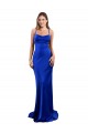 Cheap Sleeveless Cowl Neck Silky Satin Royal Blue Long Formal Dress Canada