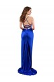 Cheap Sleeveless Cowl Neck Silky Satin Royal Blue Long Formal Dress Canada