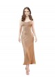 Cheap Sleeveless Cowl Neck Silky Satin Rose Gold Midi Length Formal Dress Canada