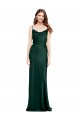 Cheap Sleeveless Cowl Neck Stretch Satin Hunter Long Black Tie Formal Dress Canada
