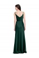 Cheap Sleeveless Cowl Neck Stretch Satin Hunter Long Black Tie Formal Dress Canada