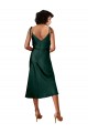 Cheap Sleeveless Cowl Neck Stretch Satin Hunter Midi Length Black Tie Formal Dress Canada