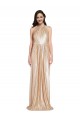 Cheap Sleeveless High Neck Sequin Gold Long Formal Dress Canada