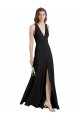 Cheap Sleeveless High Neck Stretch Crepe Black Sheath Long Formal Dress Canada