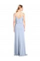 Cheap Sleeveless High Neck Stretch Crepe Light Sky Blue Sheath Long Formal Dress Canada