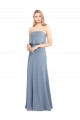 Cheap Sleeveless High Neck Stretch Crepe Smoke Blue Long Formal Dress Canada