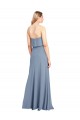 Cheap Sleeveless High Neck Stretch Crepe Smoke Blue Long Formal Dress Canada