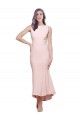 Cheap Sleeveless High Neck Stretch Crepe Pink Midi Length High Low Formal Dress Canada