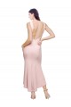 Cheap Sleeveless High Neck Stretch Crepe Pink Midi Length High Low Formal Dress Canada