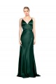 Cheap Sleeveless High Neck Stretch Satin Hunter Long Formal Dress Canada